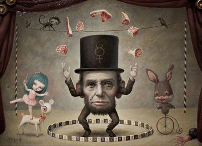 Abraham Lincoln, circus - duplicate desktop wallpaper