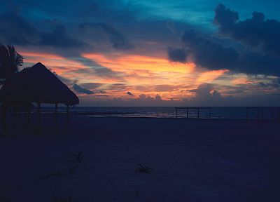 sunset, landscapes, beaches - duplicate desktop wallpaper