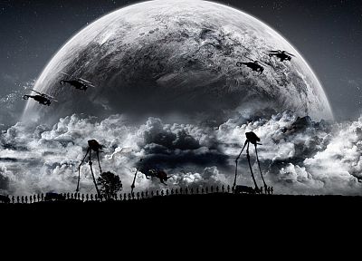 Moon, digital art, artwork, Half-Life 2 - related desktop wallpaper