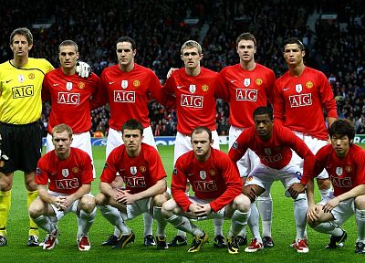 Manchester United FC, Cristiano Ronaldo, Van Der Sar, Wayne Rooney, Manchester United, Paul Scholes - random desktop wallpaper