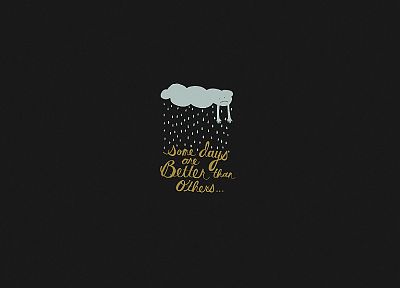 clouds, minimalistic, rain, text, sadness - desktop wallpaper