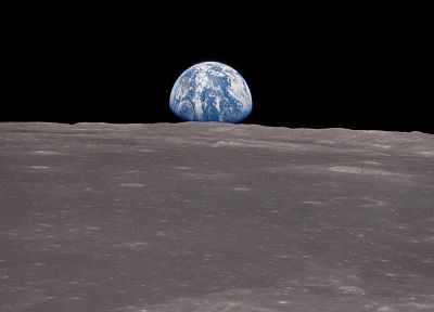 outer space, Moon, Earth - duplicate desktop wallpaper