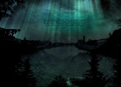 text, poetry, cities, night sky - random desktop wallpaper