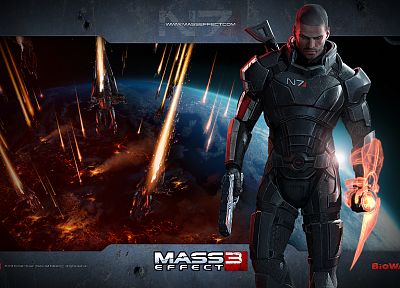 outer space, planets, reaper, Earth, men, BioWare, N7, Mass Effect 3, Commander Shepard, Electronic Arts - random desktop wallpaper
