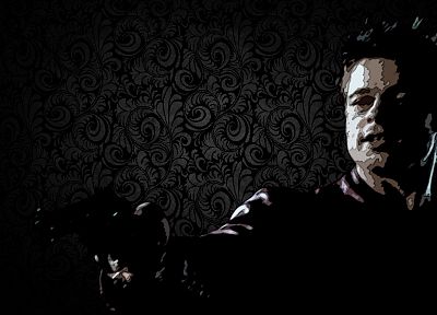 patterns, Fight Club, Brad Pitt, dark background - random desktop wallpaper