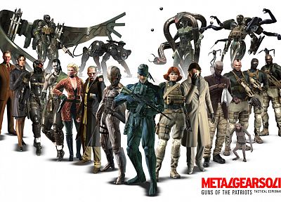 video games, Metal Gear Solid, old snake, science fiction, M4, Raiden, monkeys, Guns of the Patriots, meryl silverburgh, ocelot - related desktop wallpaper