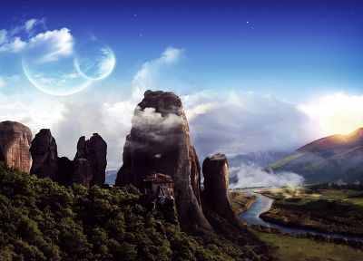 landscapes, dragons - desktop wallpaper