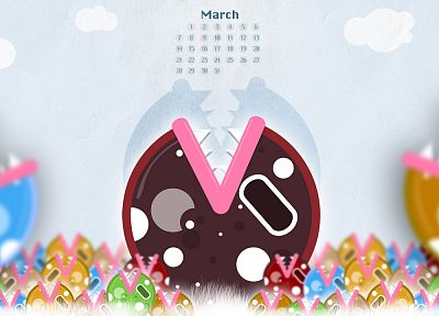 Mario, calendar - random desktop wallpaper