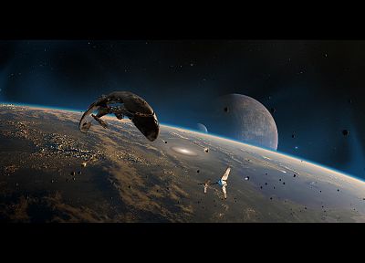 Star Wars, outer space, stars, planets, fantasy art, spaceships, science fiction, vehicles - random desktop wallpaper