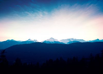 blue, mountains, skies - random desktop wallpaper