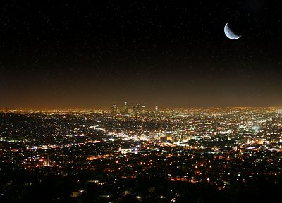cityscapes, buildings, Los Angeles, city lights - duplicate desktop wallpaper
