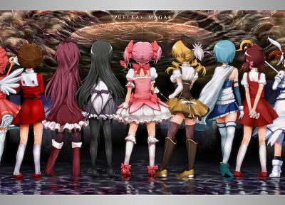 Mahou Shoujo Lyrical Nanoha, Cardcaptor Sakura, Mahou Shoujo Madoka Magica, crossovers, Cardoness Castle, anime girls - related desktop wallpaper