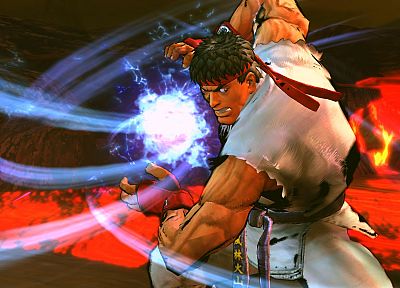 Ryu, Street Fighter IV, hadouken - duplicate desktop wallpaper