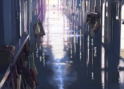 school, Makoto Shinkai, hallway, 5 Centimeters Per Second - random desktop wallpaper