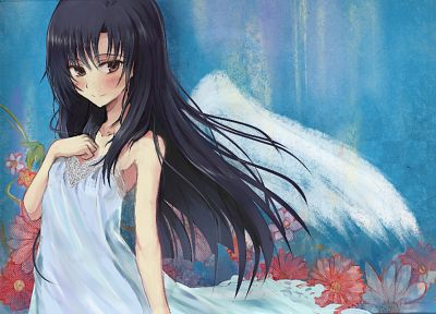 angel wings, anime girls - desktop wallpaper