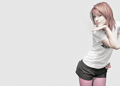 Hayley Williams, Paramore, women, music, redheads, singers, simple background, white background - random desktop wallpaper
