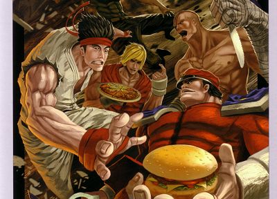 video games, Street Fighter, Ryu, Sagat, artbook, artwork, Vega, M. Bison, Guile, Ken Masters - random desktop wallpaper
