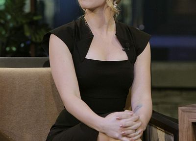 women, Scarlett Johansson, black dress - desktop wallpaper
