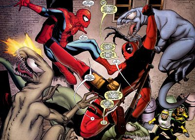 Spider-Man, Deadpool Wade Wilson, Marvel Comics - related desktop wallpaper