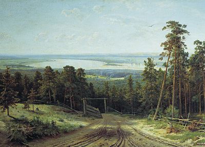 paintings, landscapes, trees, forests, artwork, Ivan Shishkin - related desktop wallpaper