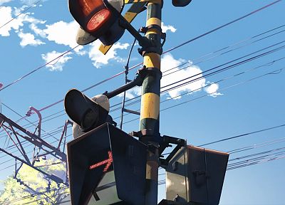 Makoto Shinkai, 5 Centimeters Per Second, railroad crossing - random desktop wallpaper