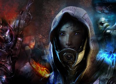 video games, Mass Effect, Miranda Lawson, Thane, BioWare, artwork, Garrus Vakarian, Commander Shepard, Tali Zorah nar Rayya - random desktop wallpaper