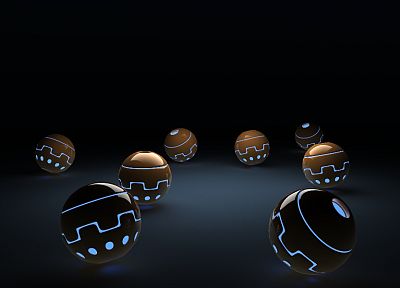 balls, glowing, artwork, spheres - random desktop wallpaper