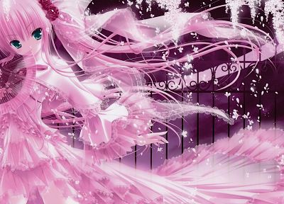 pink, artwork, Tinkle Illustrations, anime girls - related desktop wallpaper