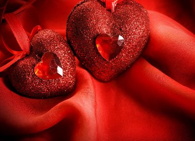 red, hearts - desktop wallpaper