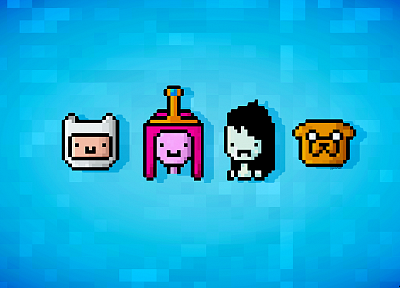 Adventure Time, Princess Bubblegum, 16-bit, Finn and Jake - duplicate desktop wallpaper